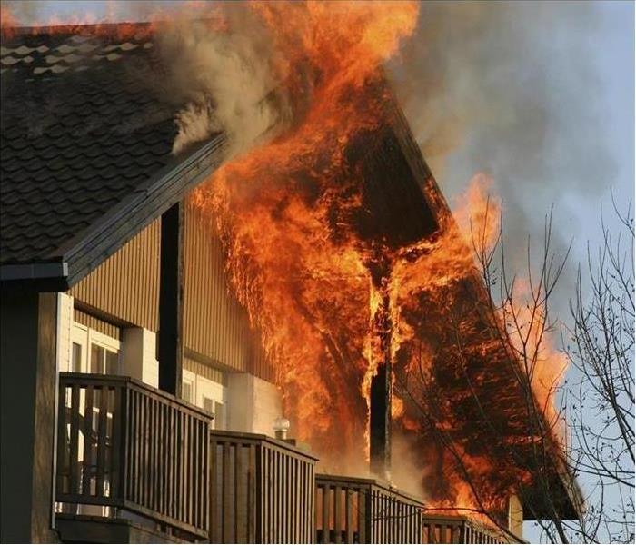 House engulfed in fire